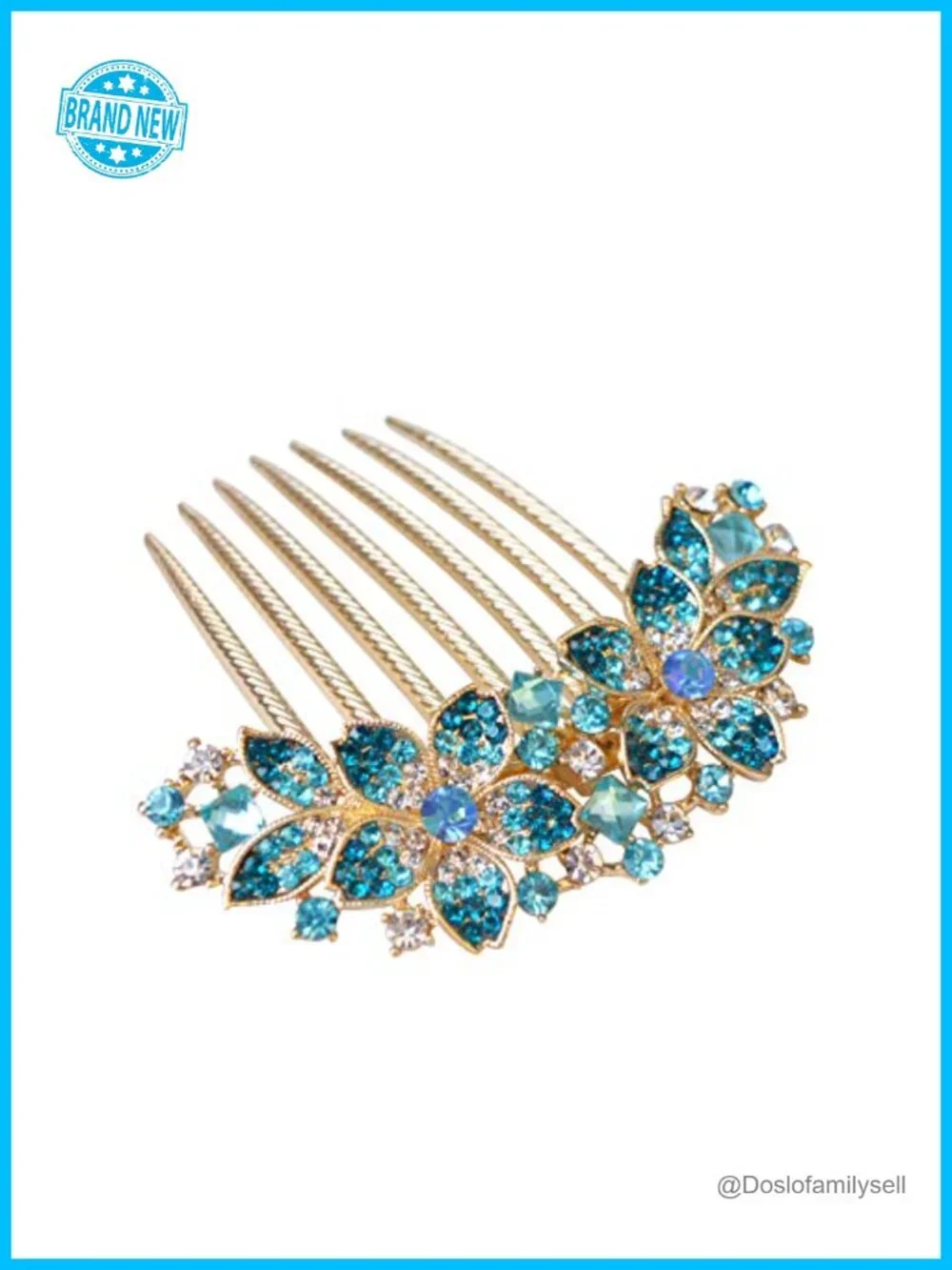 Rhinestone Inlaid Flower Hair Comb Hairpin Barrette Hair Accessory